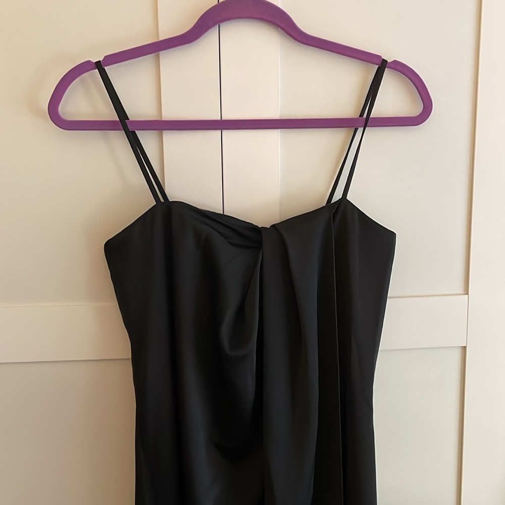 French Connection black column gown with high slit